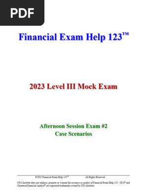 2023 Level III Afternoon Exam 2 Case Scenarios | PDF | Bond