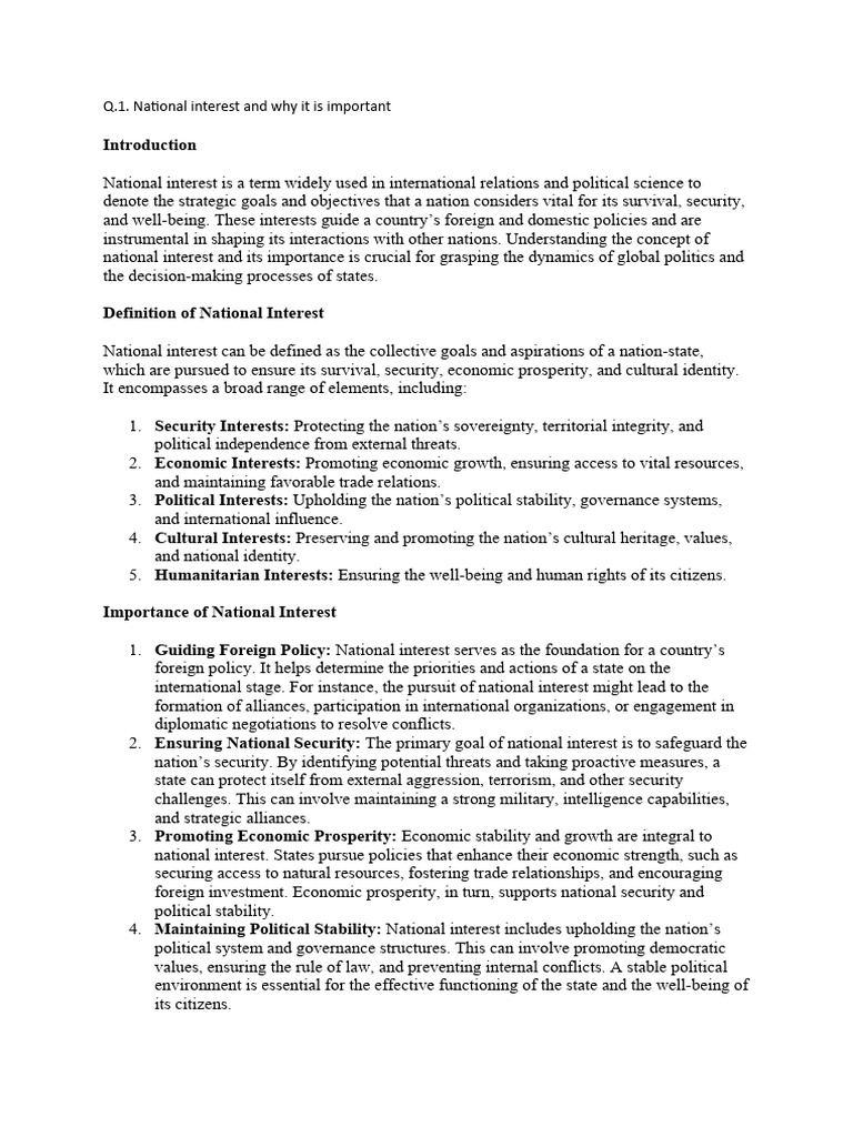 Understanding National Interest in IR | PDF | Diplomacy | Soft Power