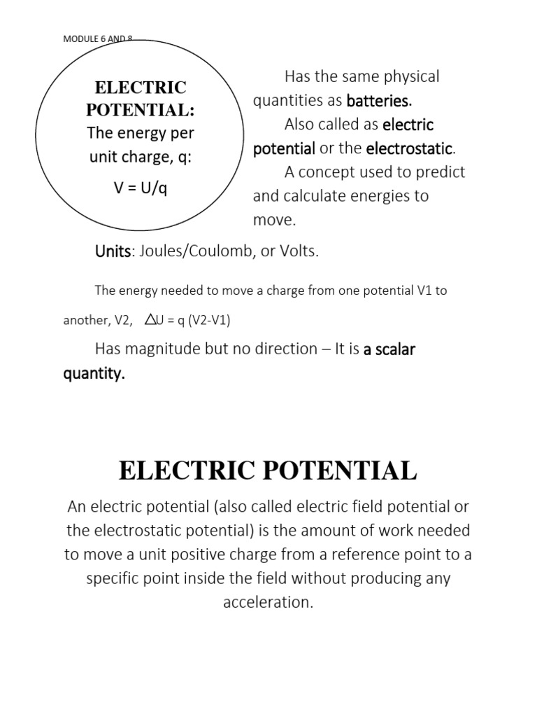 Physics Reviewer (6-8) | PDF | Potential Energy | Electrostatics