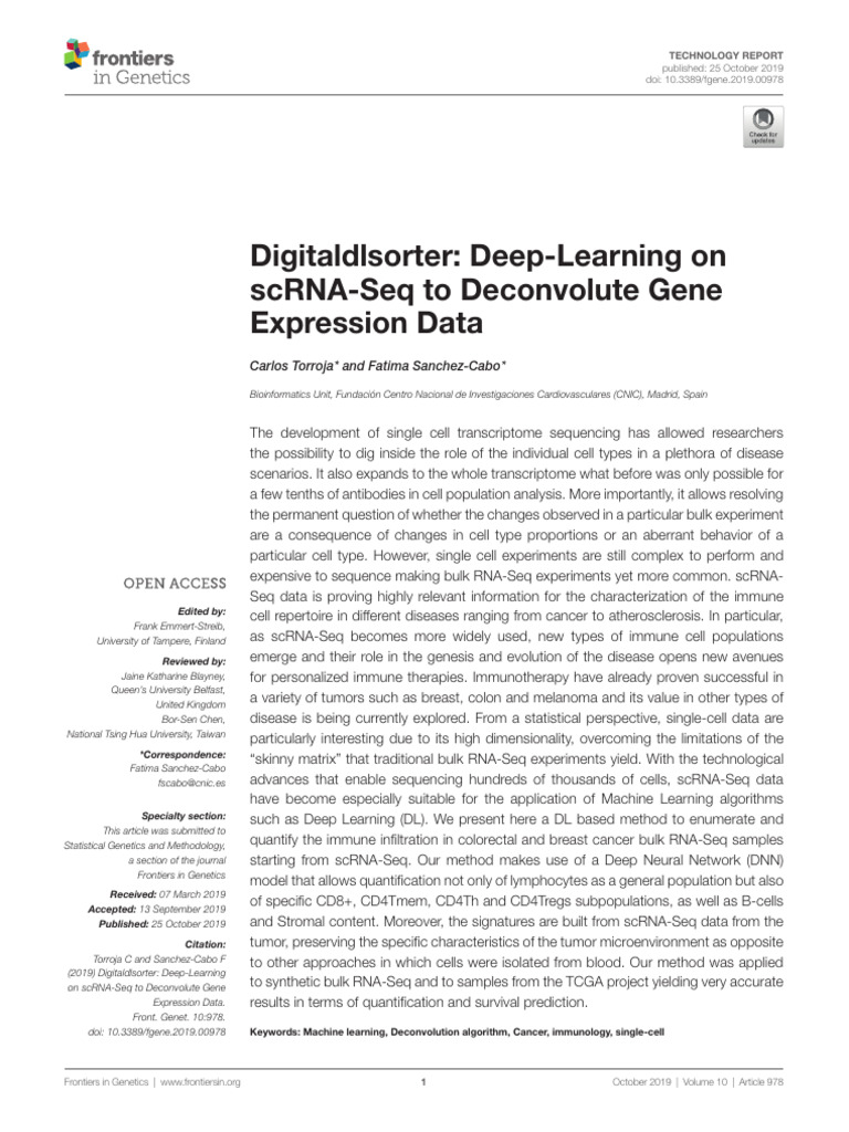 Deep Learning for scRNA-Seq Analysis | PDF | Deep Learning | Natural ...