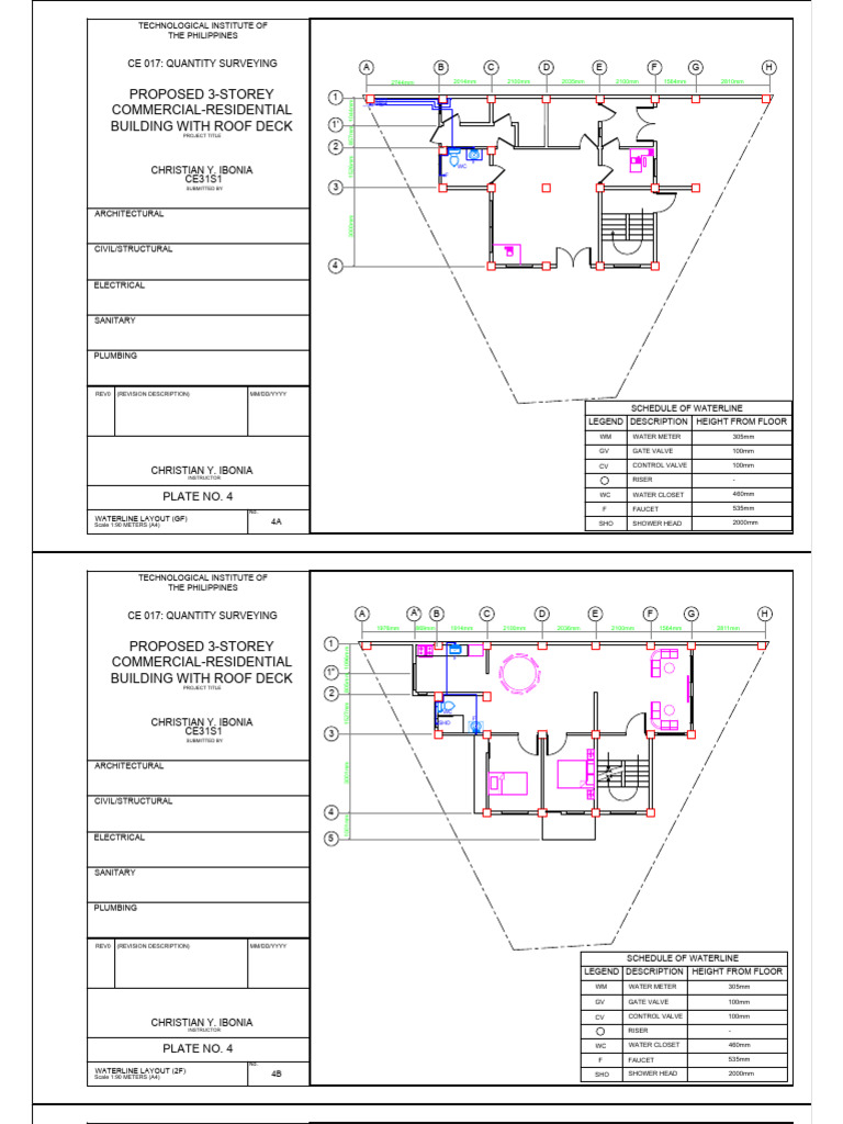 Proposed 3-Storey Building Plans | PDF | Toilet | Building Engineering