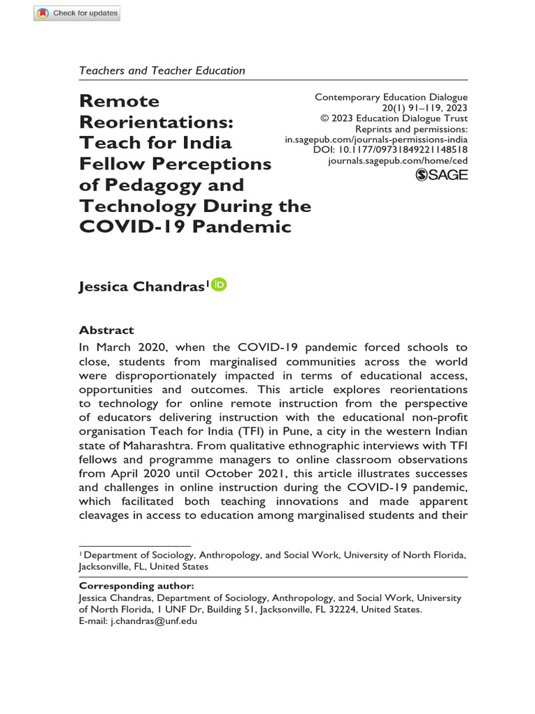 TFI Educators' Insights on Remote Learning | PDF | Career & Growth ...