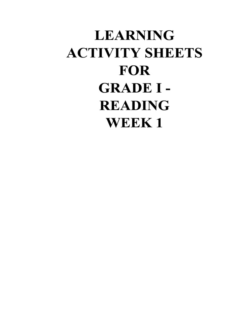 READING AND LITeratureq1 - Week 1 | PDF | Learning | Behavior Modification