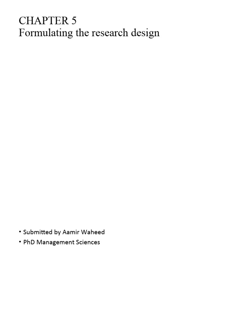 Chapter5 Research Design | PDF | Experiment | Methodology