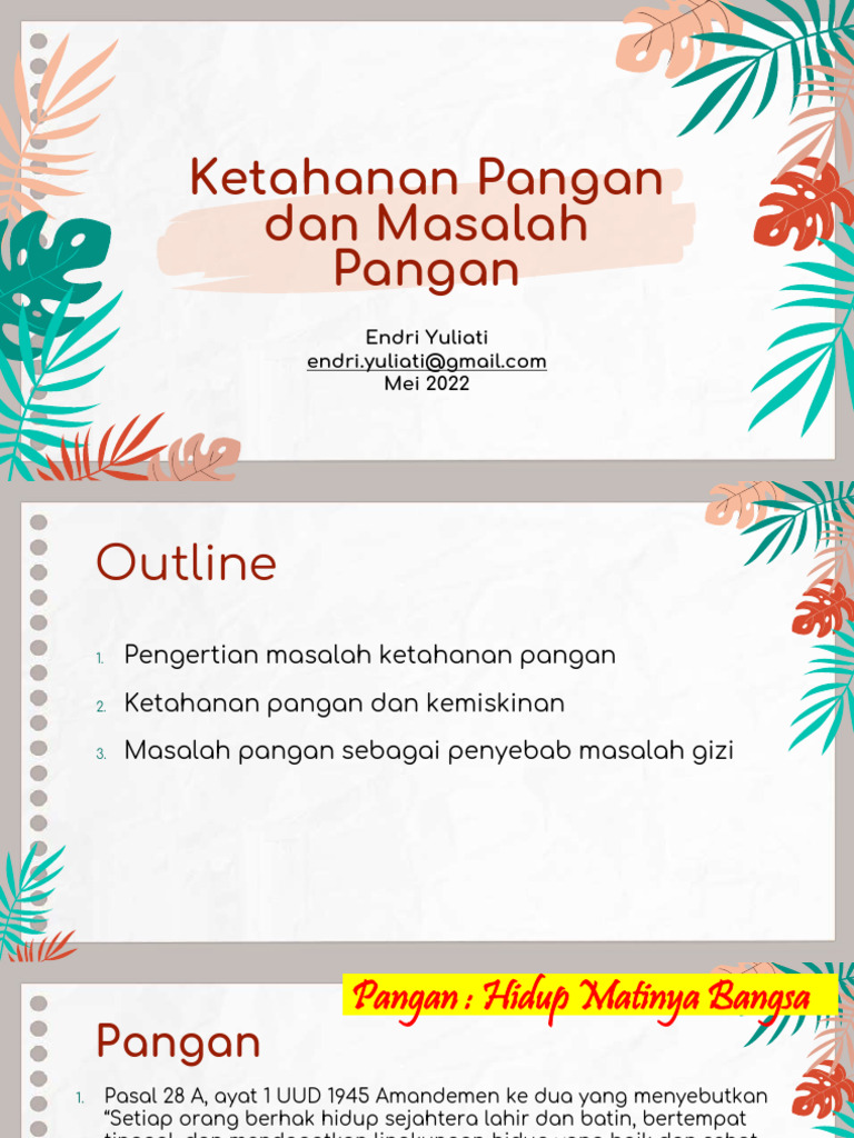 Masalah Ketahanan Pangan dan Gizi | PDF | Kesehatan Holistik ...