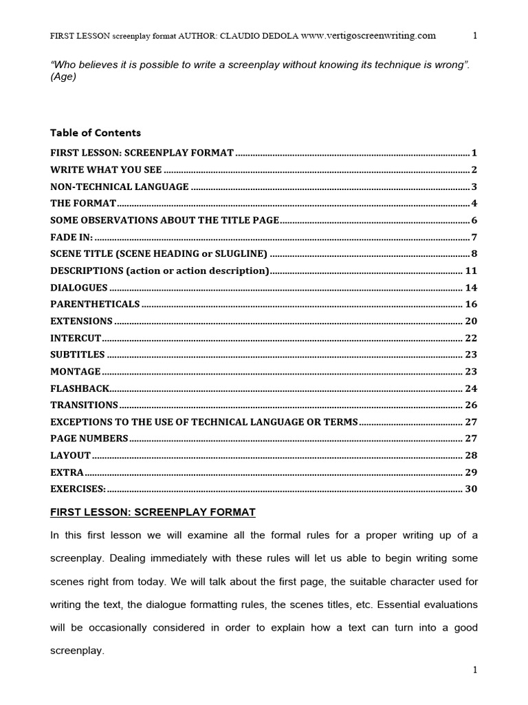 How To Write A Script Pdf Screenplay