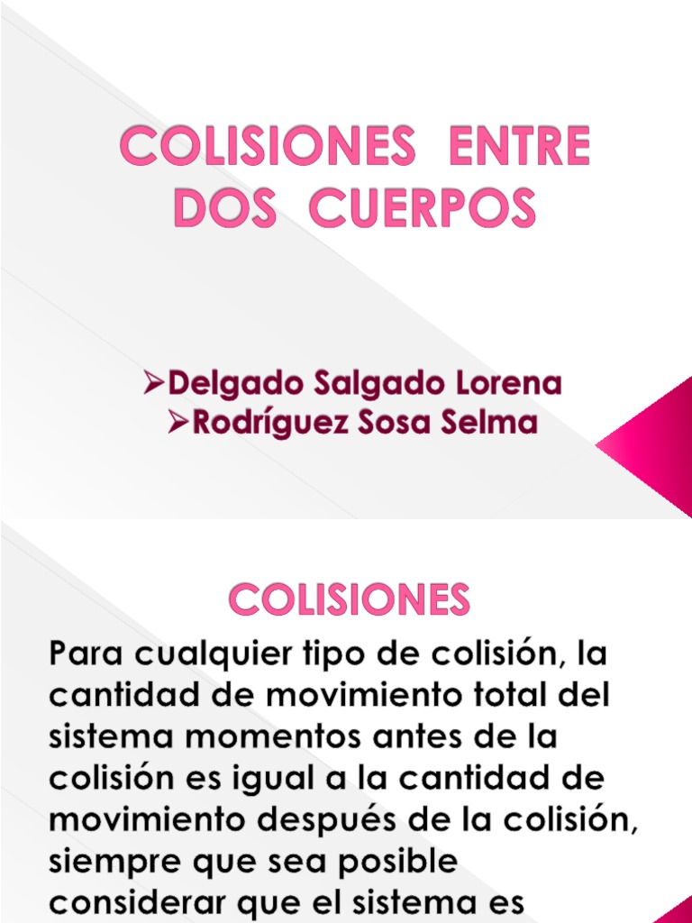 COLISIONES Fisica | PDF | Impulso | Movimiento (física)