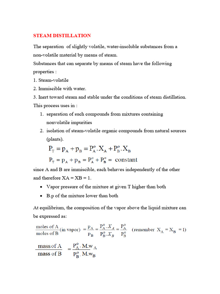Steam Distillation | PDF | Science & Mathematics