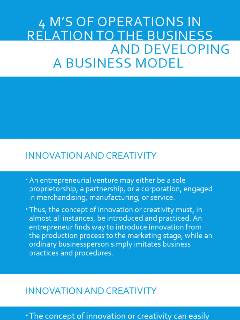 4 M's of Operations for Business Success | PDF | Supply Chain | Supply ...