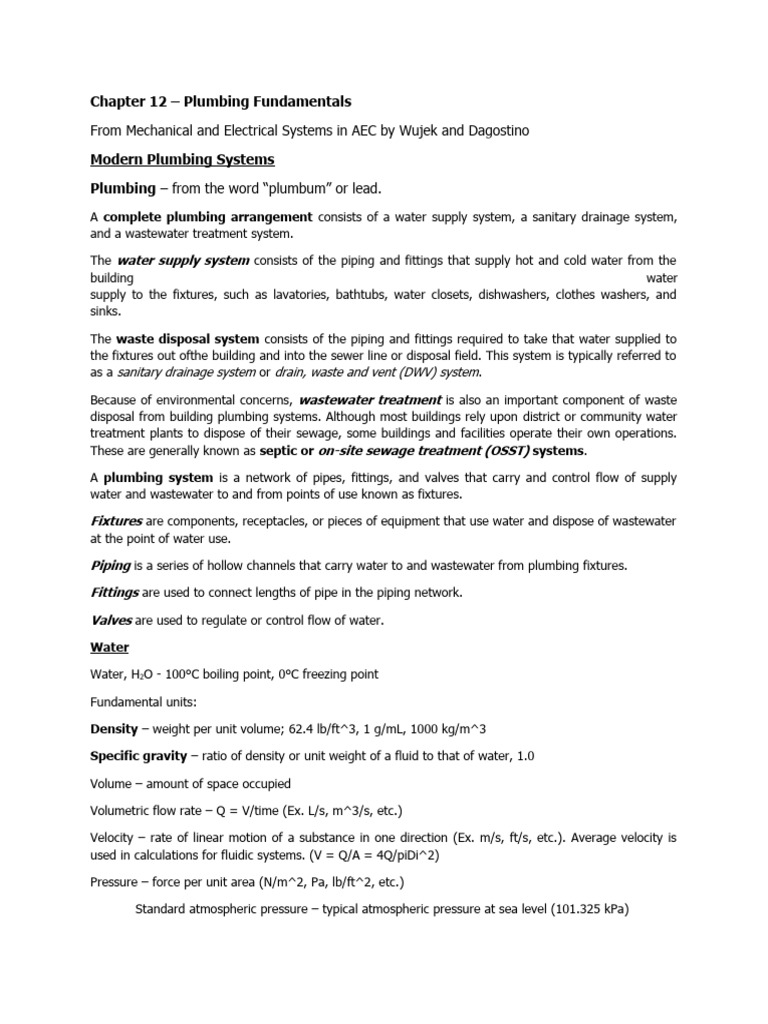 Chapter 12 - Plumbing Fundamentals | Download Free PDF | Plumbing | Sewage