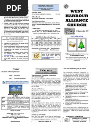 Church Newsletter-11 December 2011