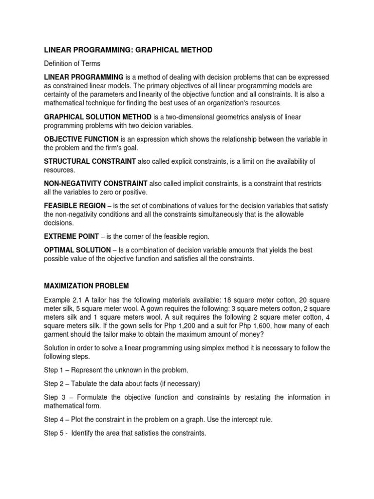Linear Programming - Management Science | PDF | Mathematical ...