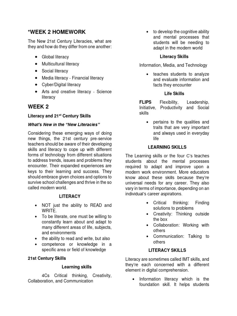 21st Century Literacy Skills Overview | PDF | Constructivism ...