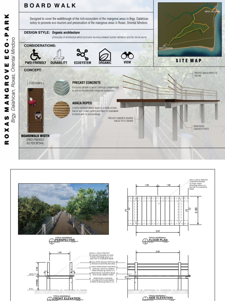 Boardwalk Construction Details and Plans | PDF | Concrete | Masonry