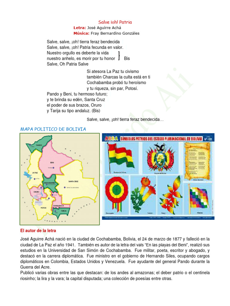 Salve Oh Patria - Himno a La Bandera - La Patria Sec. 2024 | PDF