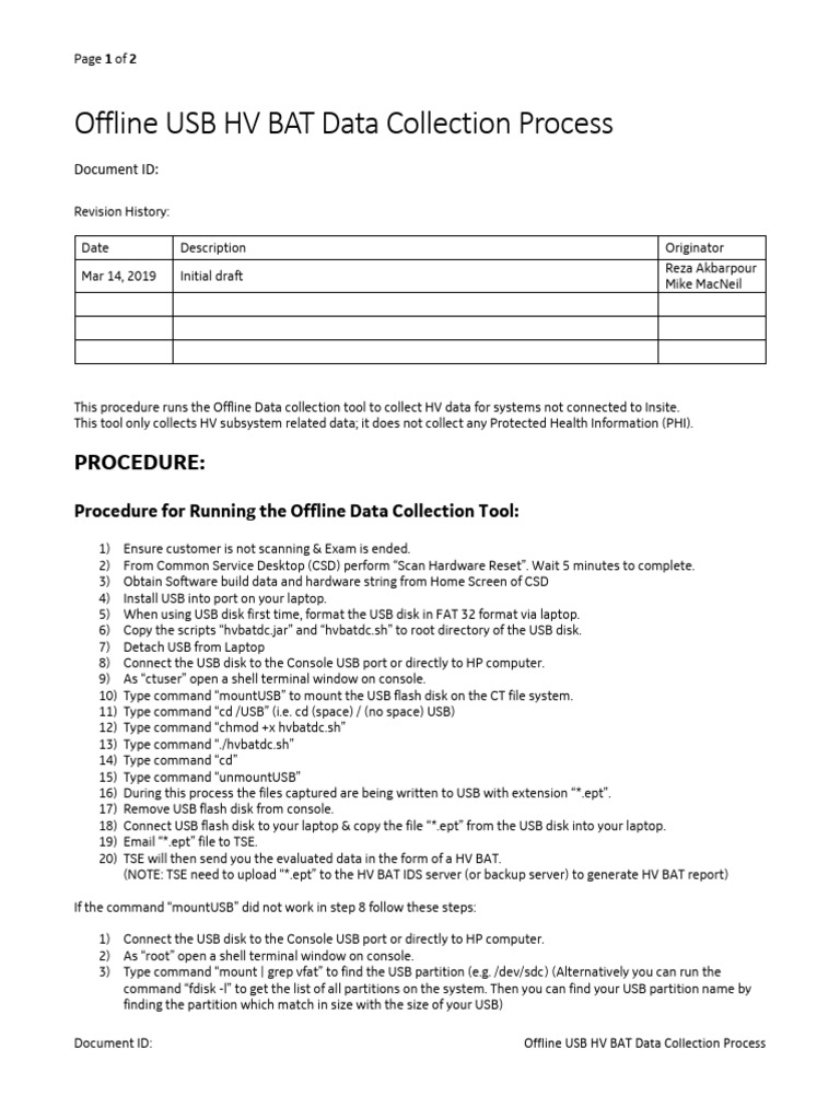 Offline USB HV Data Collection Guide | PDF | Usb Flash Drive | Usb