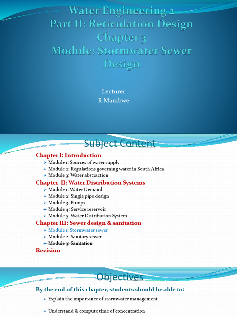 WER360S Chapter 3 Stormwater Design | PDF | Stormwater | Surface Runoff