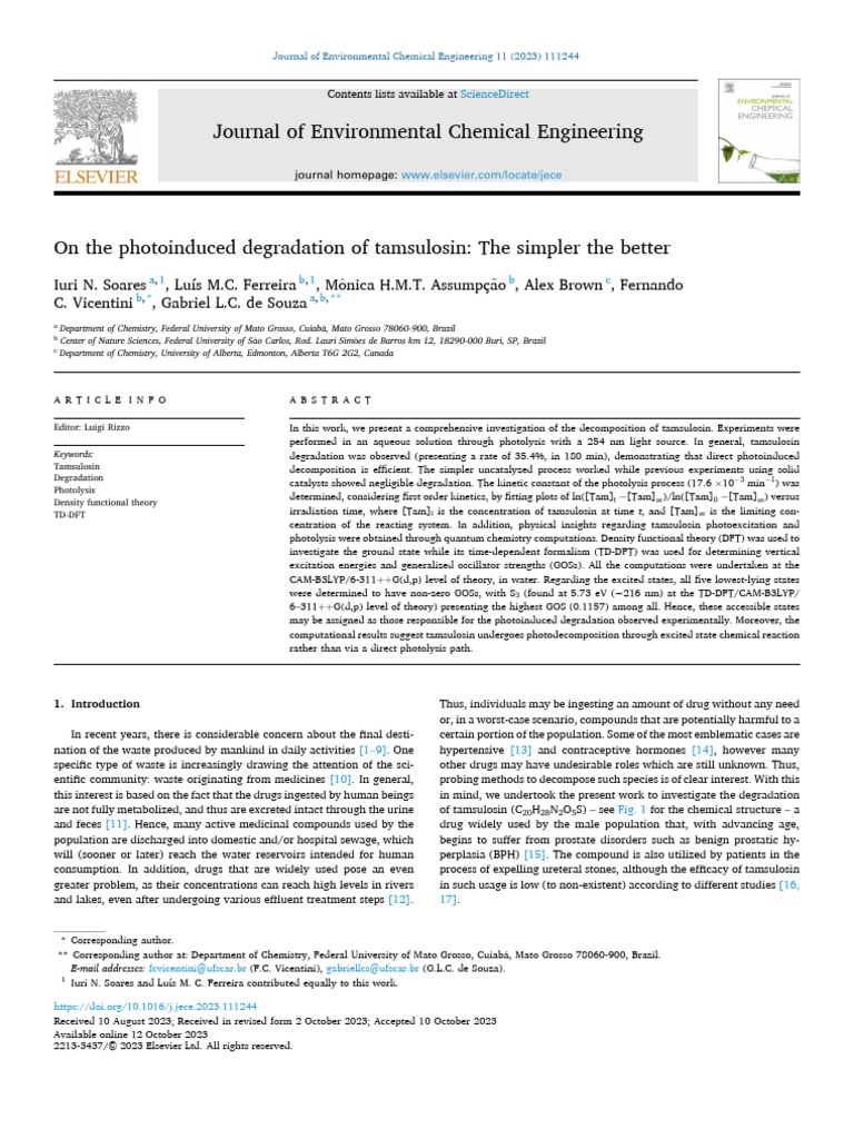 Tamsulosin journal of environmental chemical engineering pdf mass