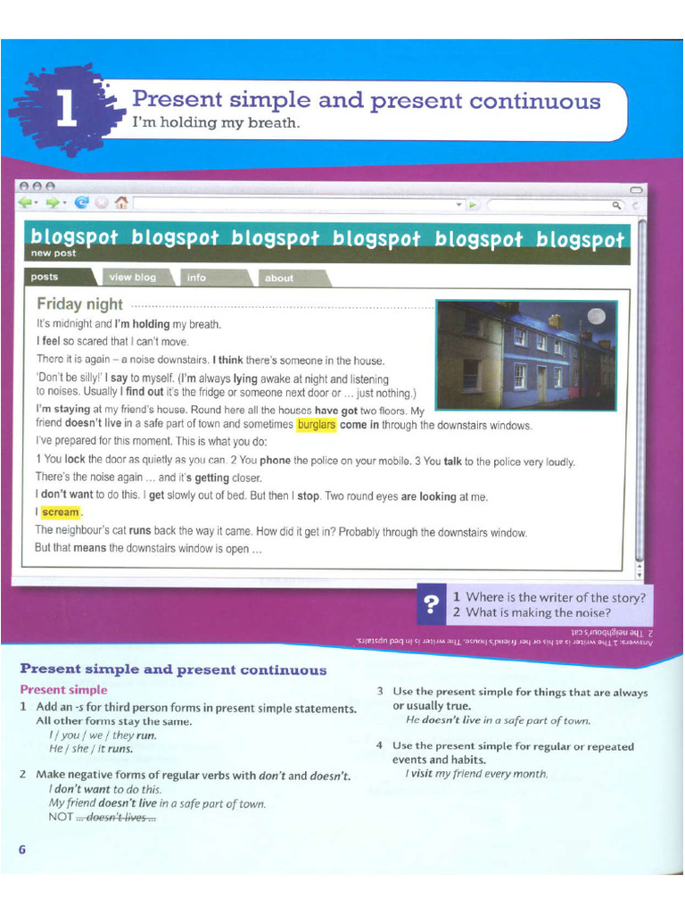 Present Simple Cont Print | PDF