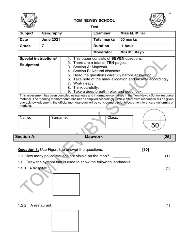 Grade 7 Geography Exam June 2022 Pdf Earthquakes Haiti