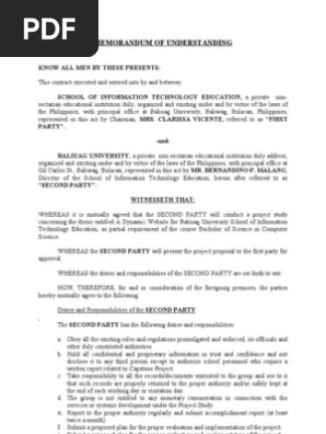 MEMORANDUM OF UNDERSTANDING