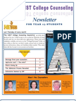 NIST College Counseling Newsletter For Year 13 Students 24 November 2011