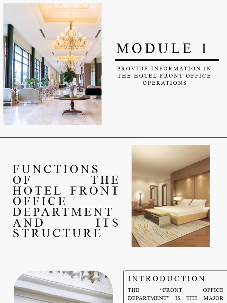 Hotel Front Office Operations Overview | PDF
