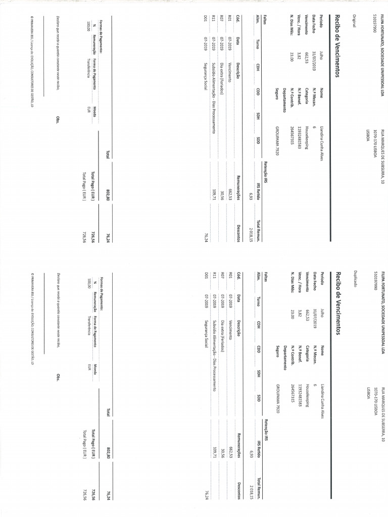 Recibos de vencimento pdf
