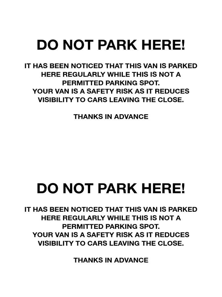 Do Not Park PDF