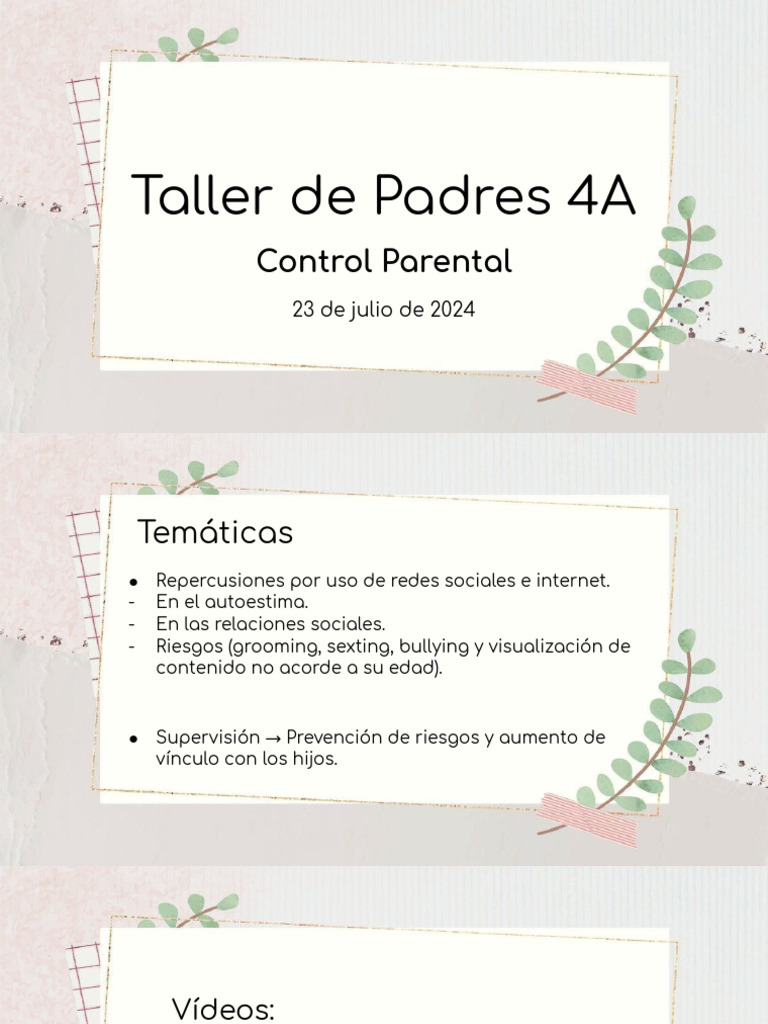 Taller de Padres 4A Control Parental | PDF