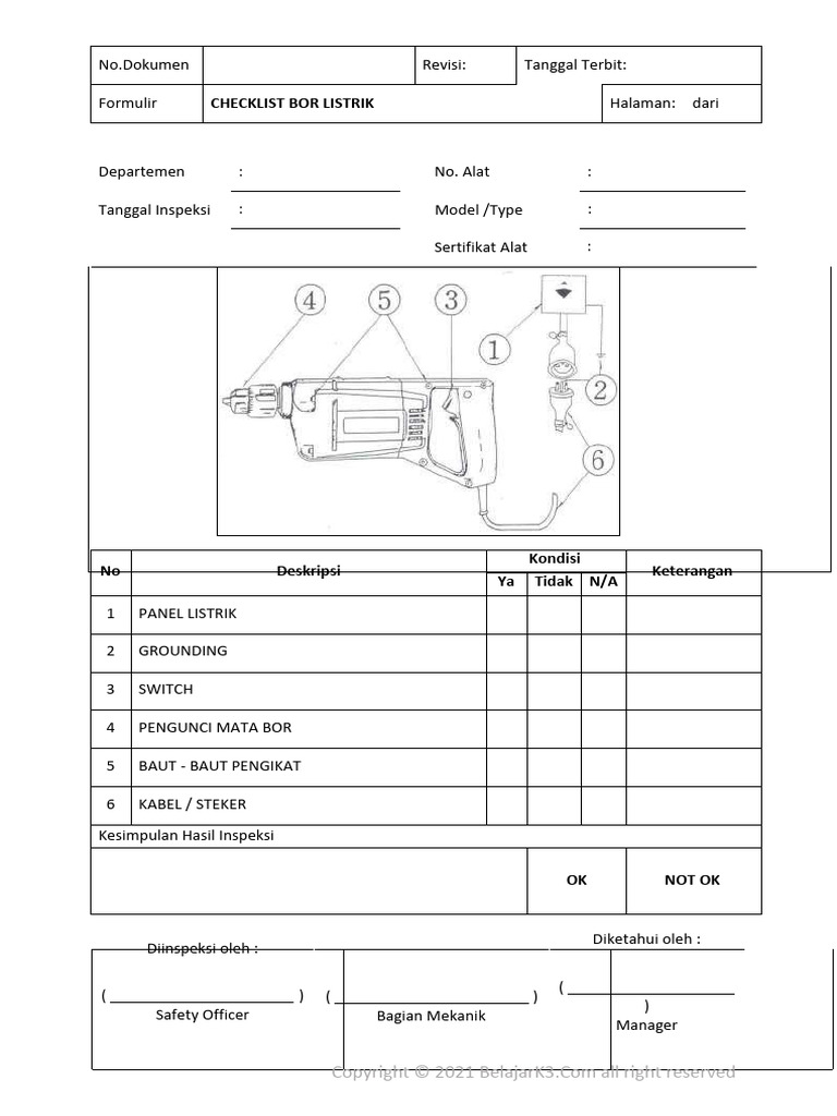 form-check-list-inspeksi-bor-listrik-pdf