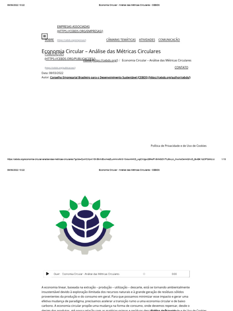 Métricas para Economia Circular e Sustentabilidade | PDF | Avaliação do ...