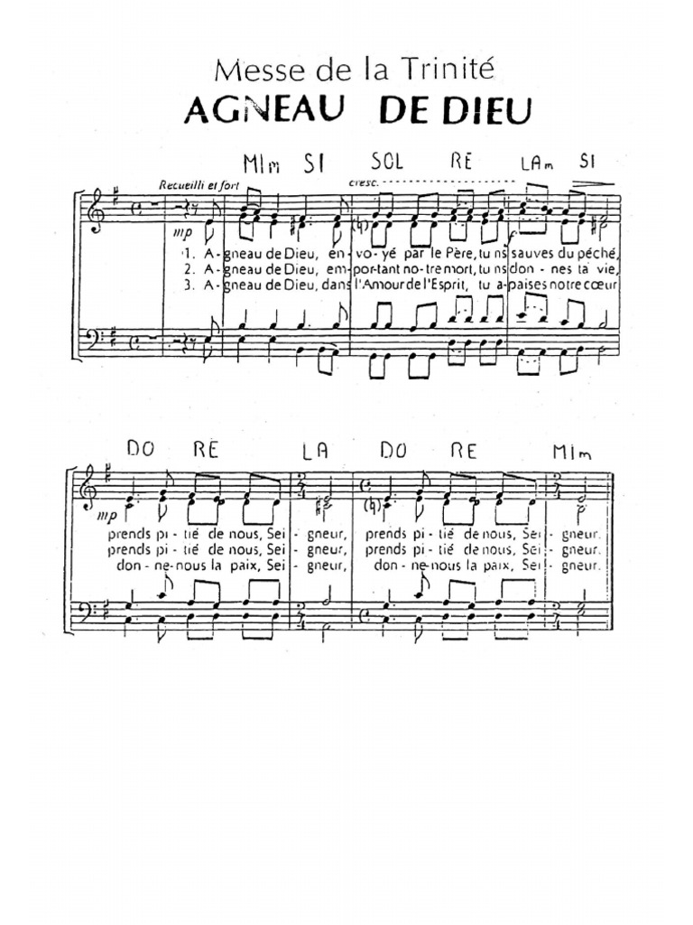 Agnus Dei Trinite Pdf