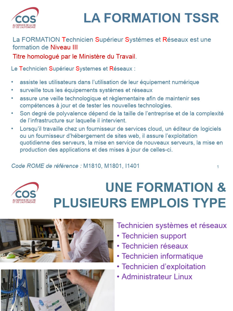 Formation TSSR : Technicien Systèmes et Réseaux | PDF | Serveur ...