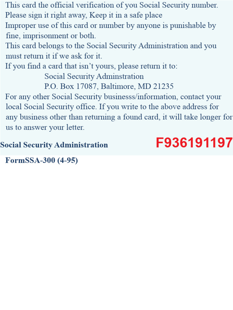 SSN Card Rea) | PDF | Social Science | Law