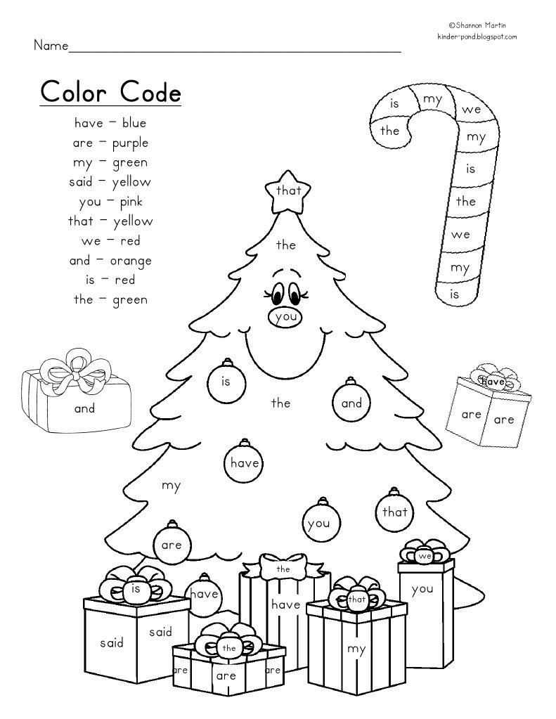 Christmas Tree Sight Words