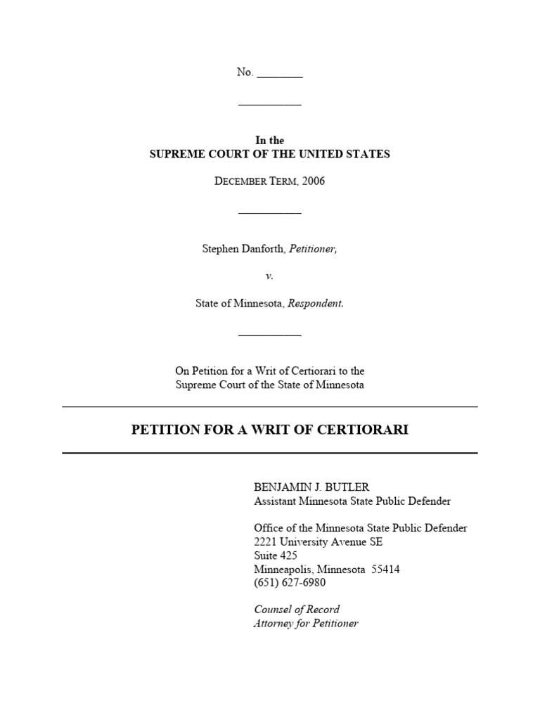 PETITION FOR A WRIT OF CERTIORARI PDF Supreme Court Of The United PETITION FOR A WRIT OF CERTIORARI PDF Supreme Court Of The United
