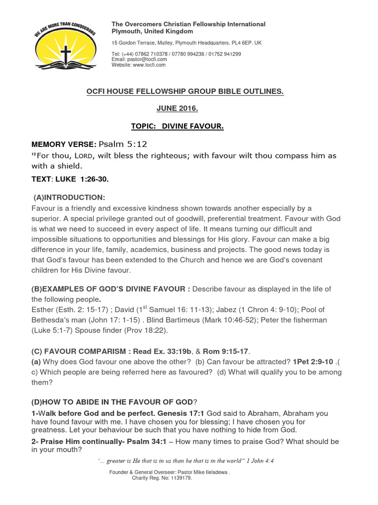 Ocfi housefellowship bible outline june 2016 2 download free pdf