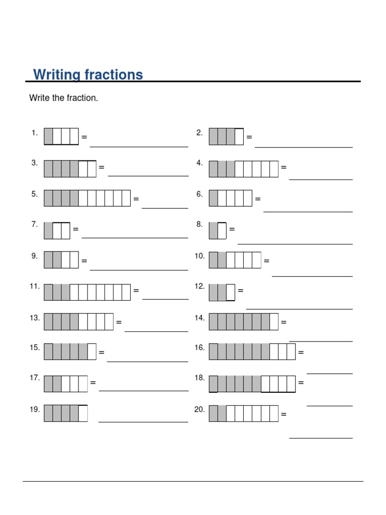 Writing Fractions | PDF