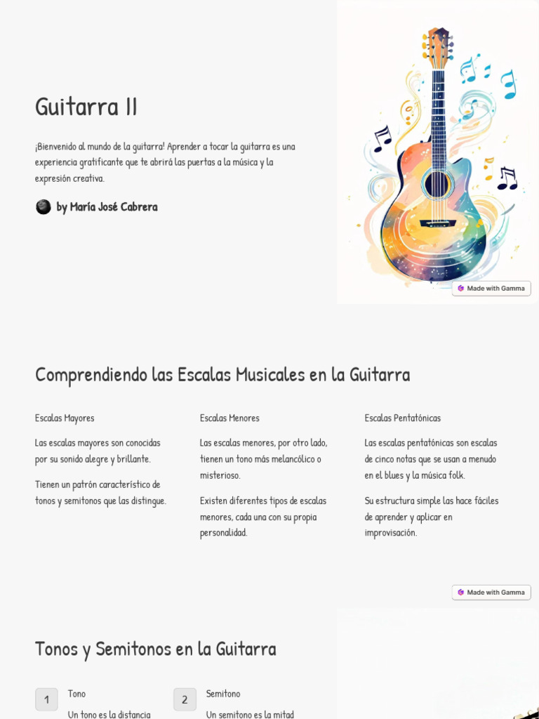 Introduccion A Las Clases de Guitarra para Principiantes | PDF | Escala ...