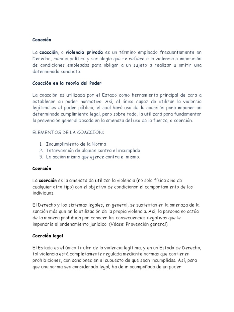 Coacción y Poder en el Derecho | PDF | Coerción | Virtud