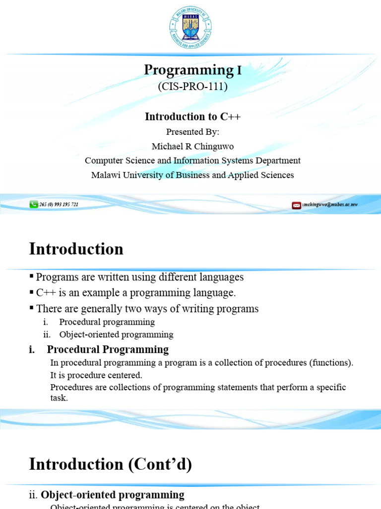 Introduction to C++ | Download Free PDF | Programming | Computer Program