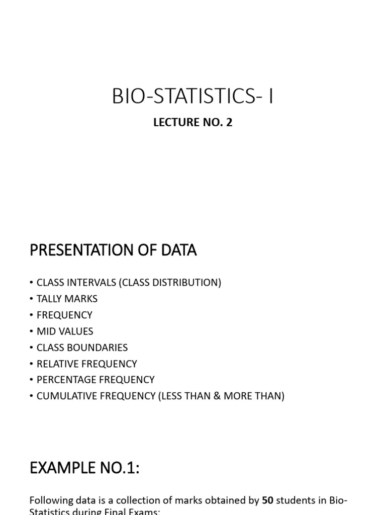 Data Presentation in Bio-Statistics | PDF | Statistics | Applied ...