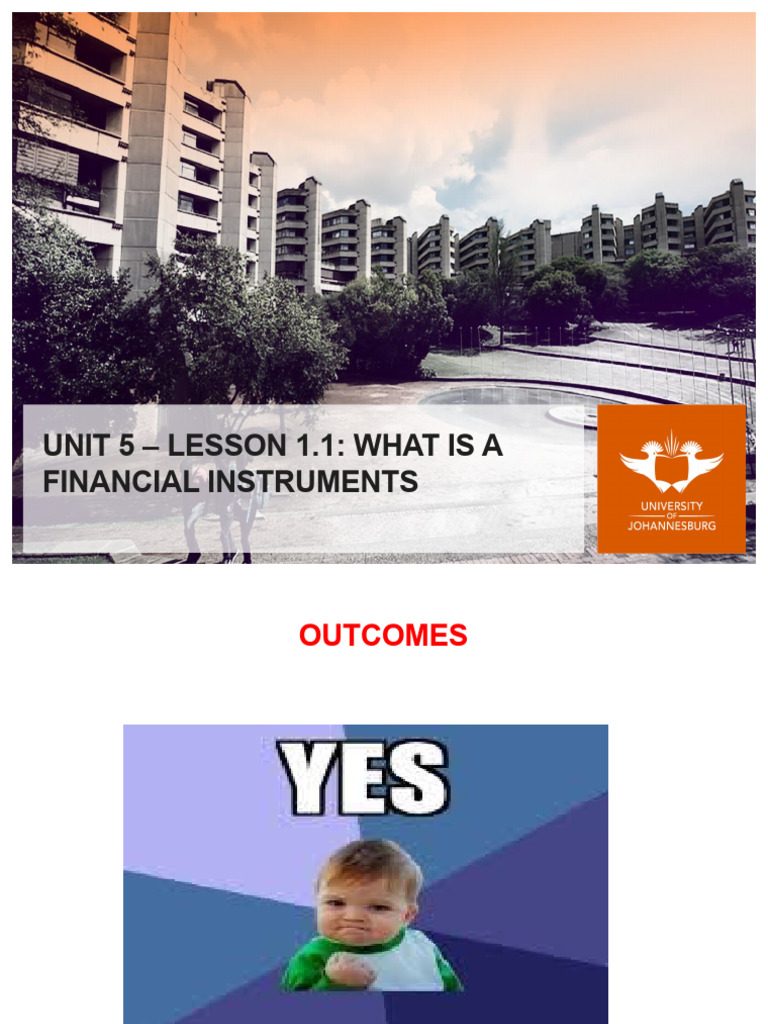 Unit 10 - Lesson 1.1 Introduction to Financial Instruments | PDF ...