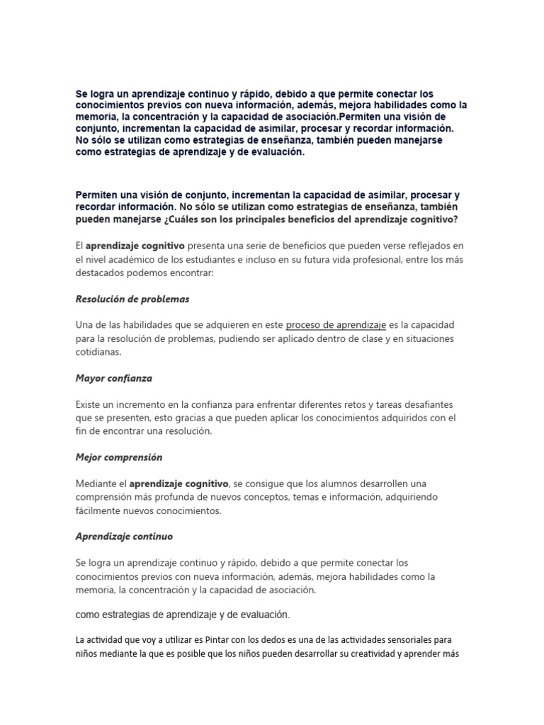 Se Logra Un Aprendizaje Continuo y Rápido | PDF