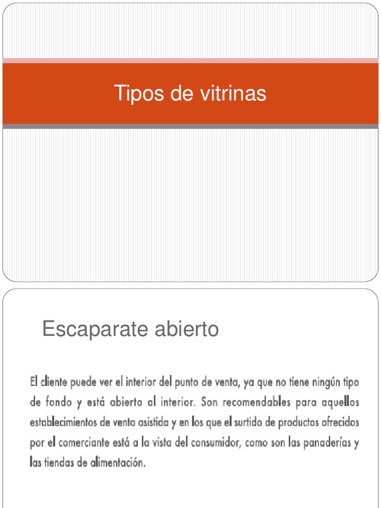 Tipos de Escaparates y Vitrinas | PDF