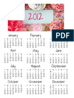 Pink Cupcake-Flower Calendar A4