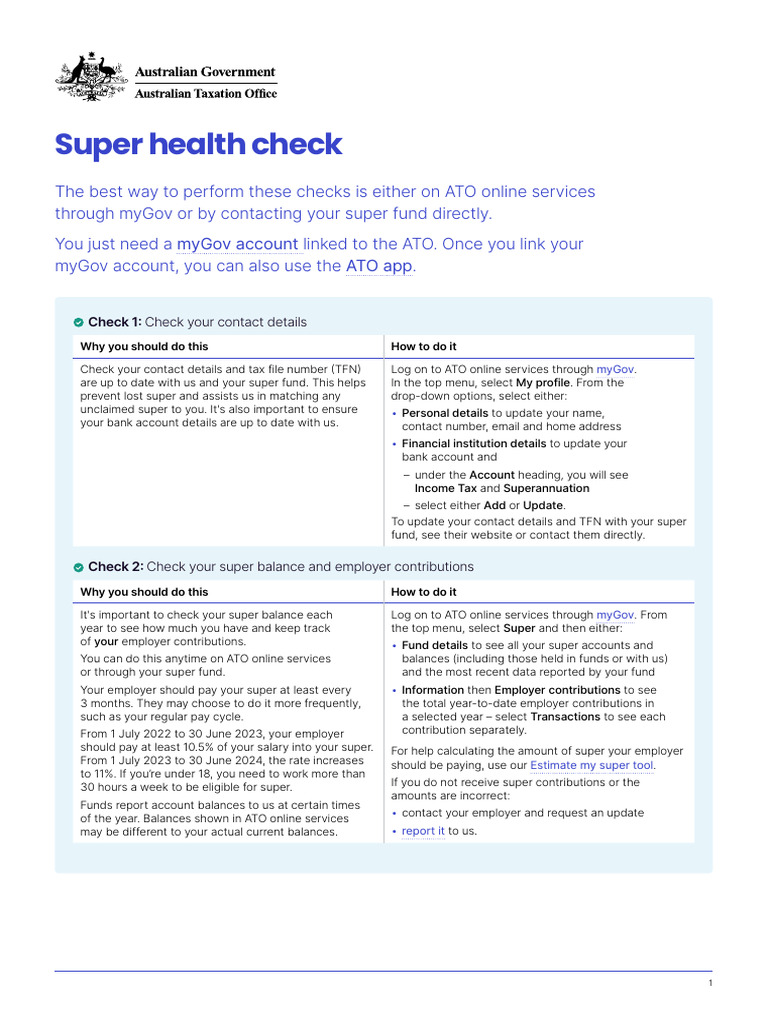 n75486-04.2023 Super Health Checklist | PDF | Personal Finance | Payments