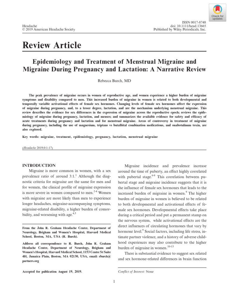 2020_Epidemiology and Treatment of Menstrual Migraine and Migraine ...