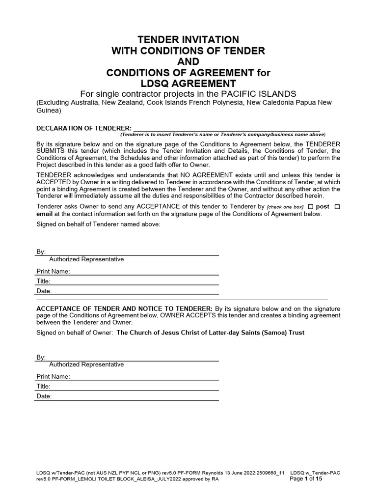 Tender Invitation for Lemoli Project | PDF | Arbitration | Employment